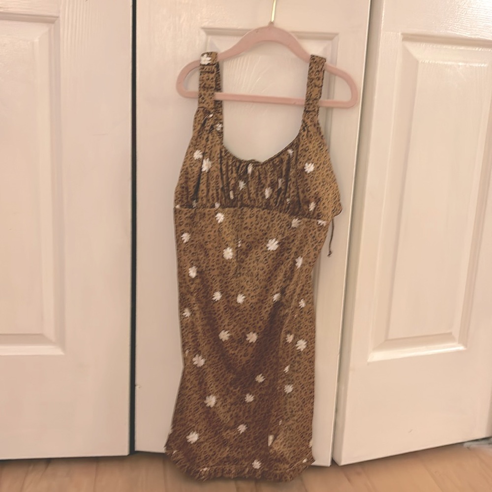 Brown dress with flowers